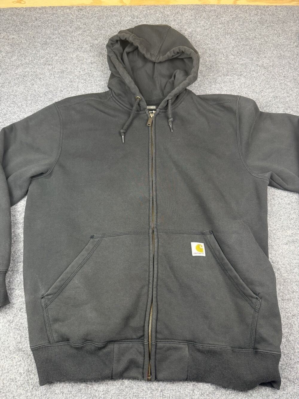 Carhartt Rain Defender Full Zip Hoodie Mens Large Black TS064-M #1085